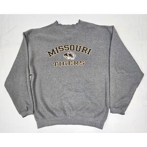 Missouri Tigers Sweatshirt Mens Lrg. Vintage MU‎ Crewneck Grey Varsity Athletic.